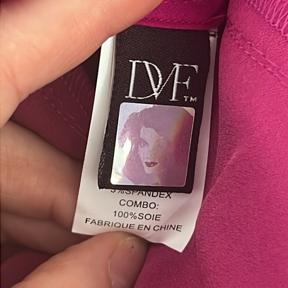 DVF Diane Von Furstenberg Edna Dress Silk Mini Dolman Sleeve V Neckline Size 12 - Picture 9 of 11